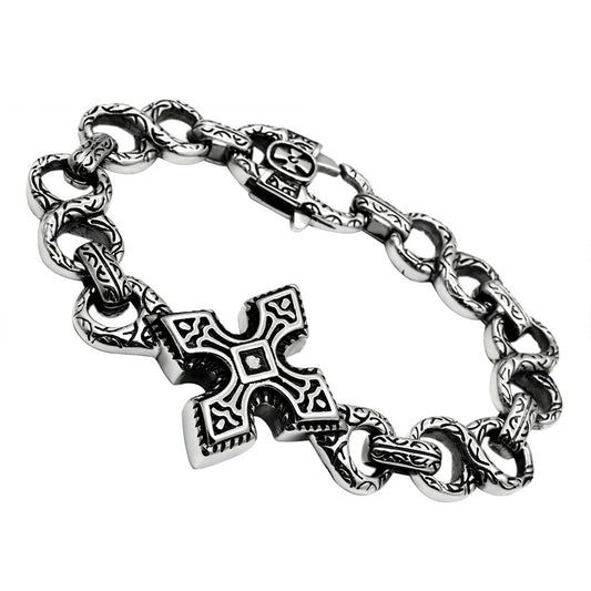 TK439 - High polished (no plating) Stainless Steel Bracelet with No Stone-0